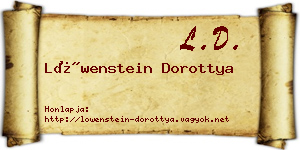 Löwenstein Dorottya névjegykártya